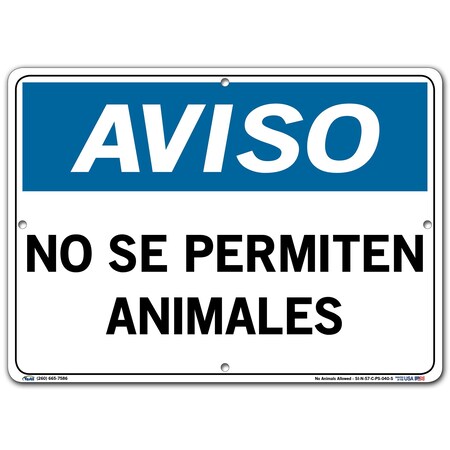 Vestil Polystyrene Sign, 10-1/2" Height, 14-1/2" Width, Polystyrene, Rectangle, Spanish SI-N-57-C-PS-040-S